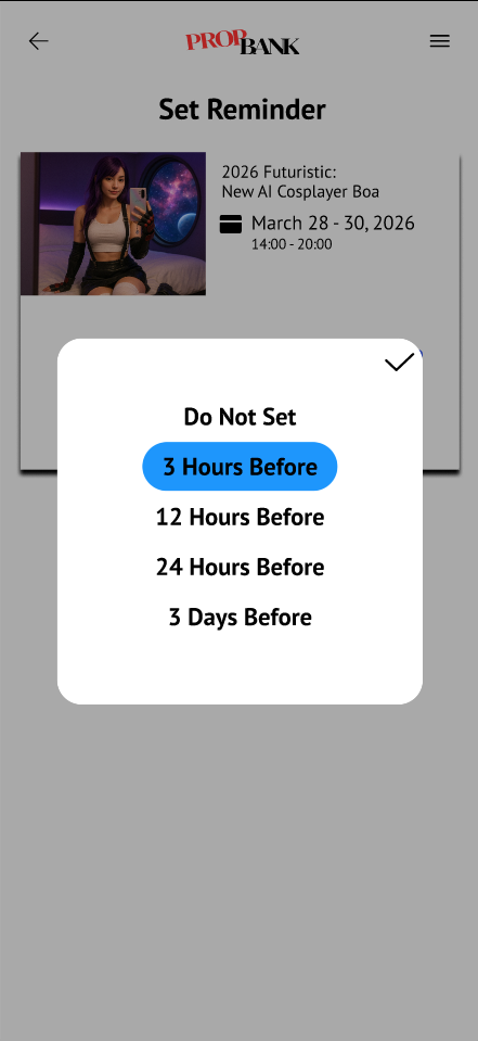 Set Reminder Page